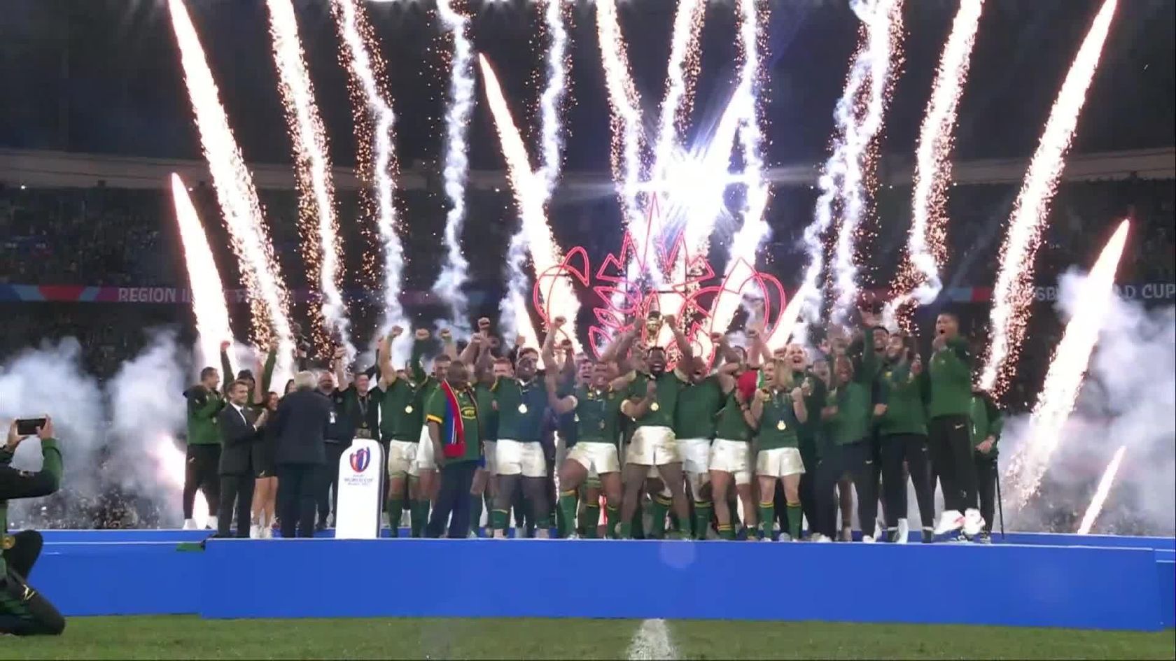 South Africa lift the Webb Ellis Cup for the fourth time! | Rugby World Cup 2023 final