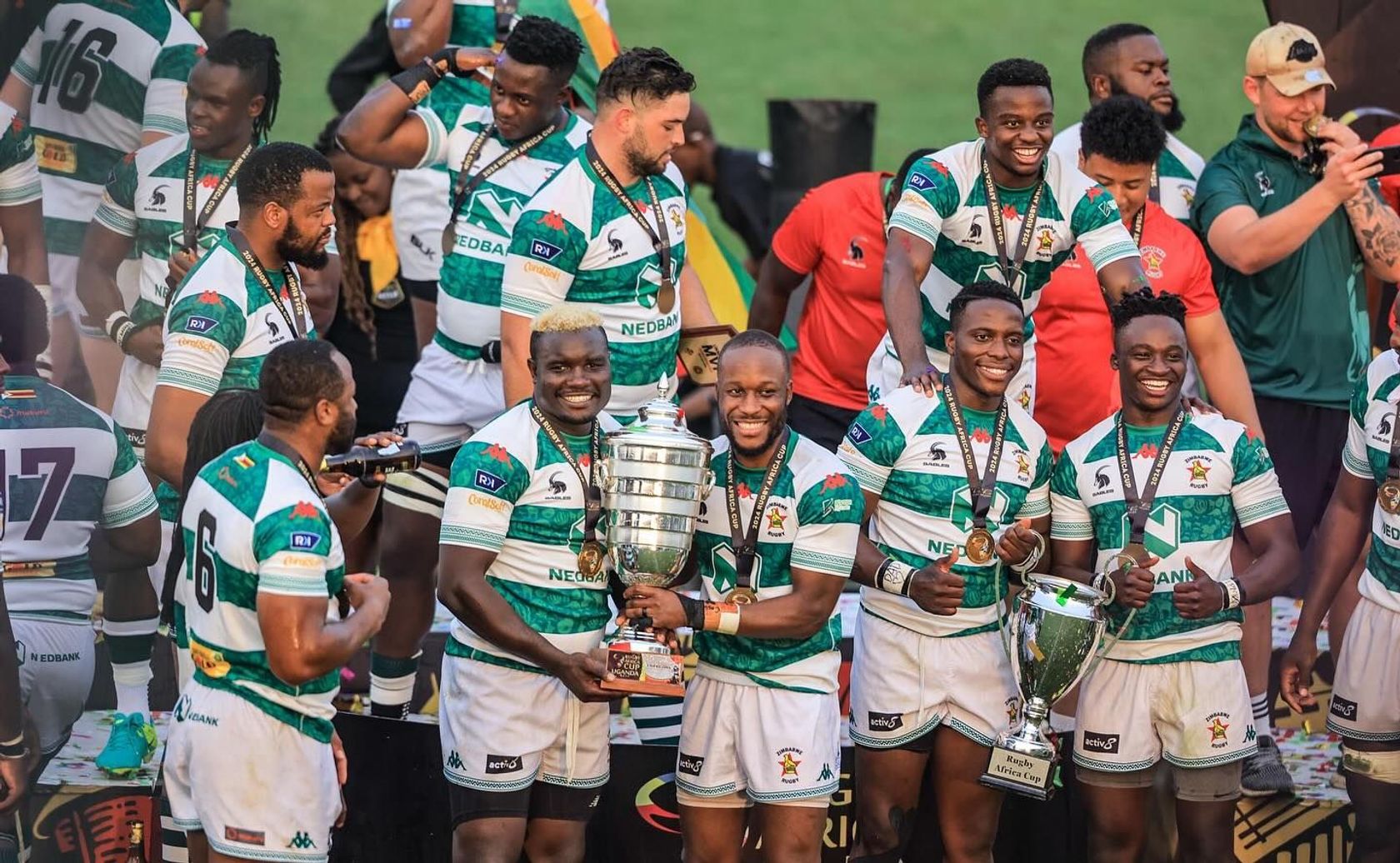 Zimbabawe - Rugby Africa Men's Cup 2024 trophy lift