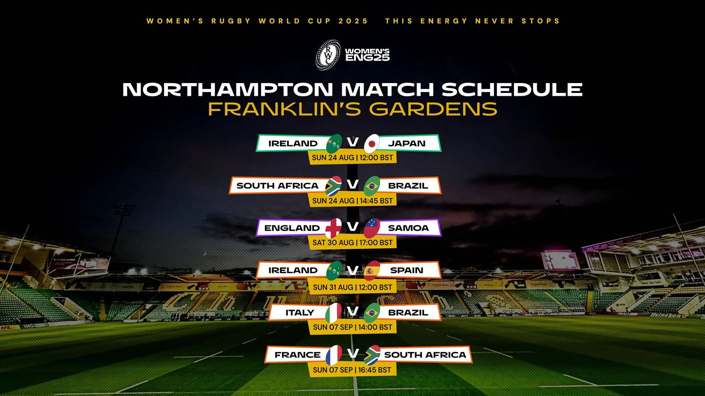 Northampton RWC 2025 Match Schedule pic