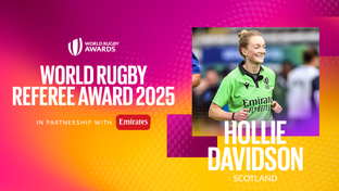Hollie Davidson recibe el Premio al Referí de World Rugby