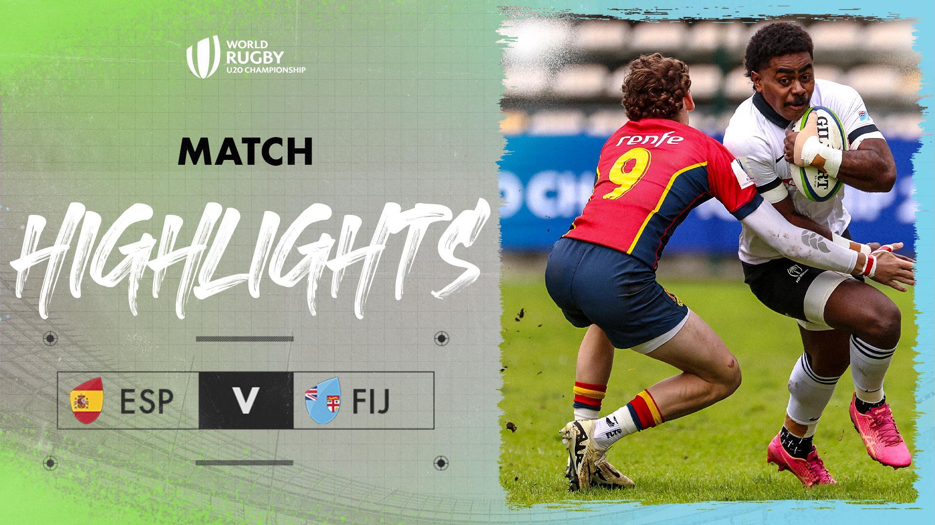 Spain v Fiji | World Rugby U20 Championship 2024 | 11th Place Play-off Match Highlights