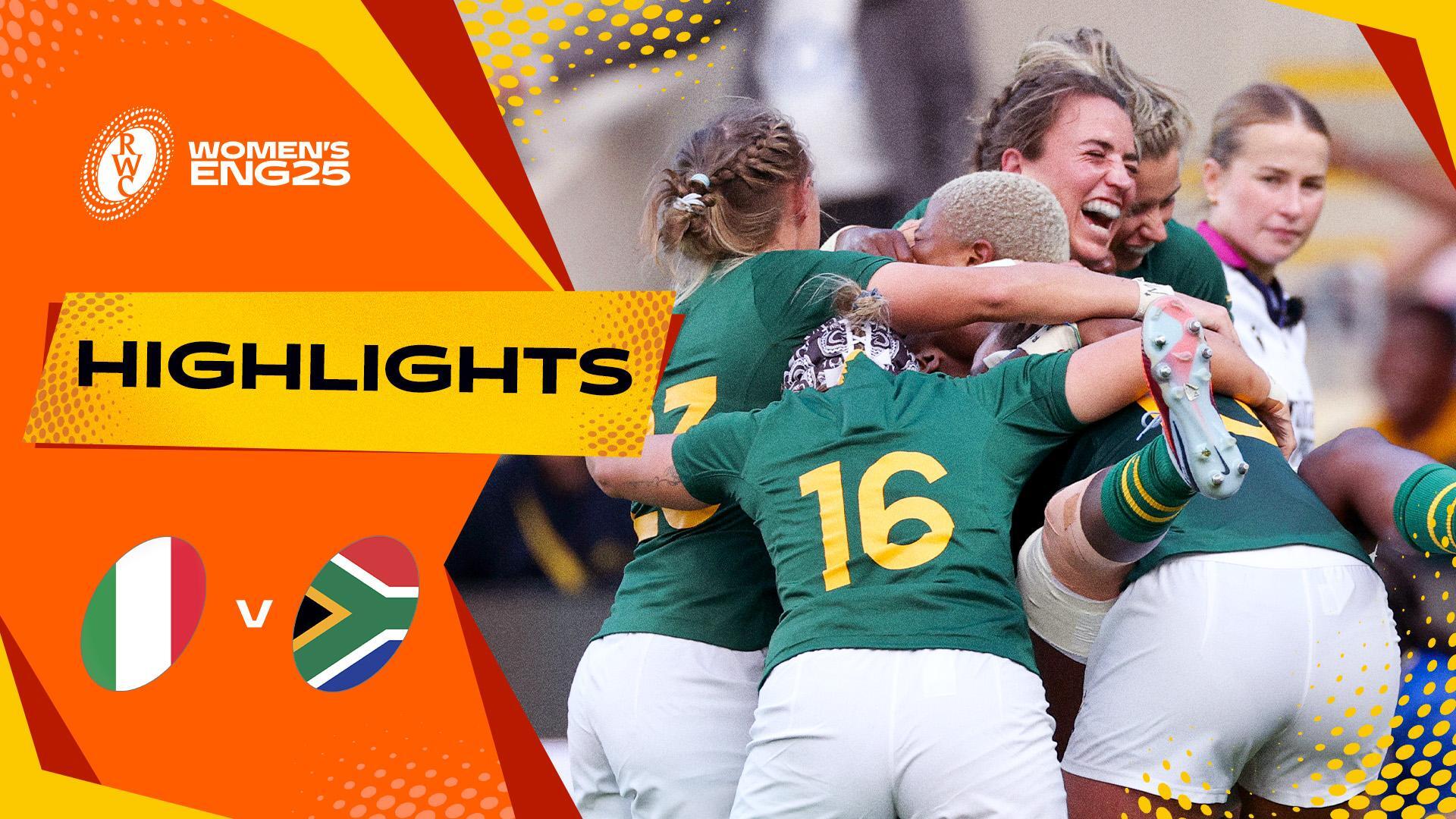 Italy v South Africa | Rugby World Cup 2025 | Highlights